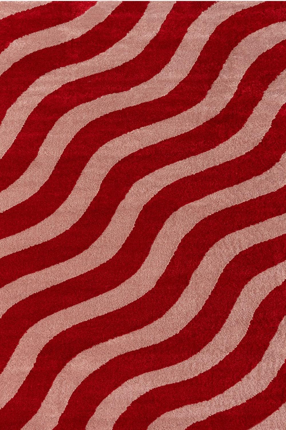 The Rugs Joli Red and Pink Waves Rug