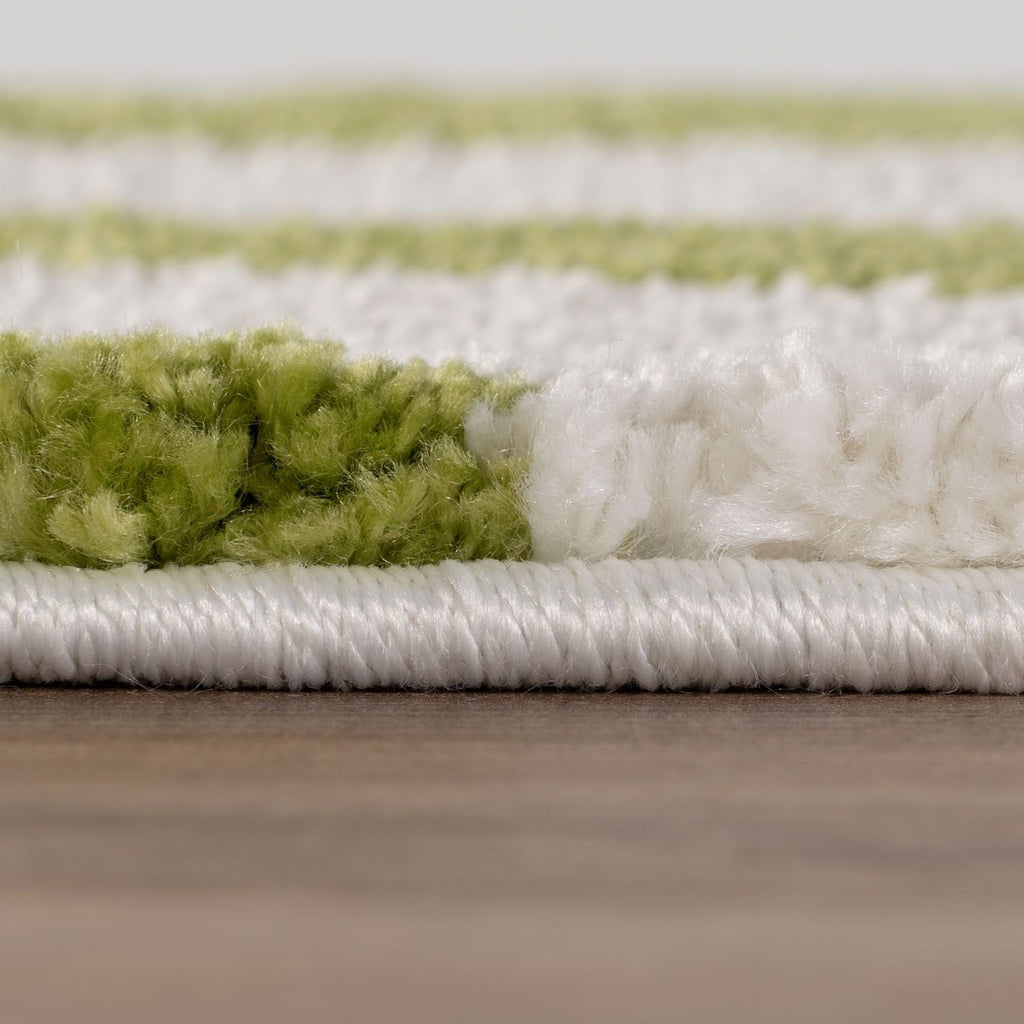 The Rugs Joli Green and White Waves Rug