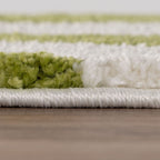 The Rugs Joli Green and White Waves Rug