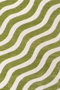 The Rugs Joli Green and White Waves Rug