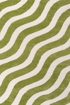 The Rugs Joli Green and White Waves Rug