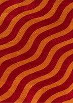 The Rugs Joli Red and Orange Waves Rug