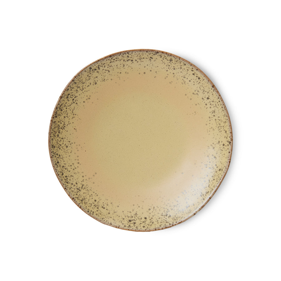 HKLIVING 70's Ceramics Dinner Plates in Grit (Set of 2)