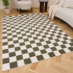 The Rugs Loft Checkerboard Green Rug