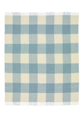 Casa Lucy Sky Blue Checker Merino Wool Throw Blanket