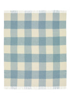 Casa Lucy Sky Blue Checker Merino Wool Throw Blanket