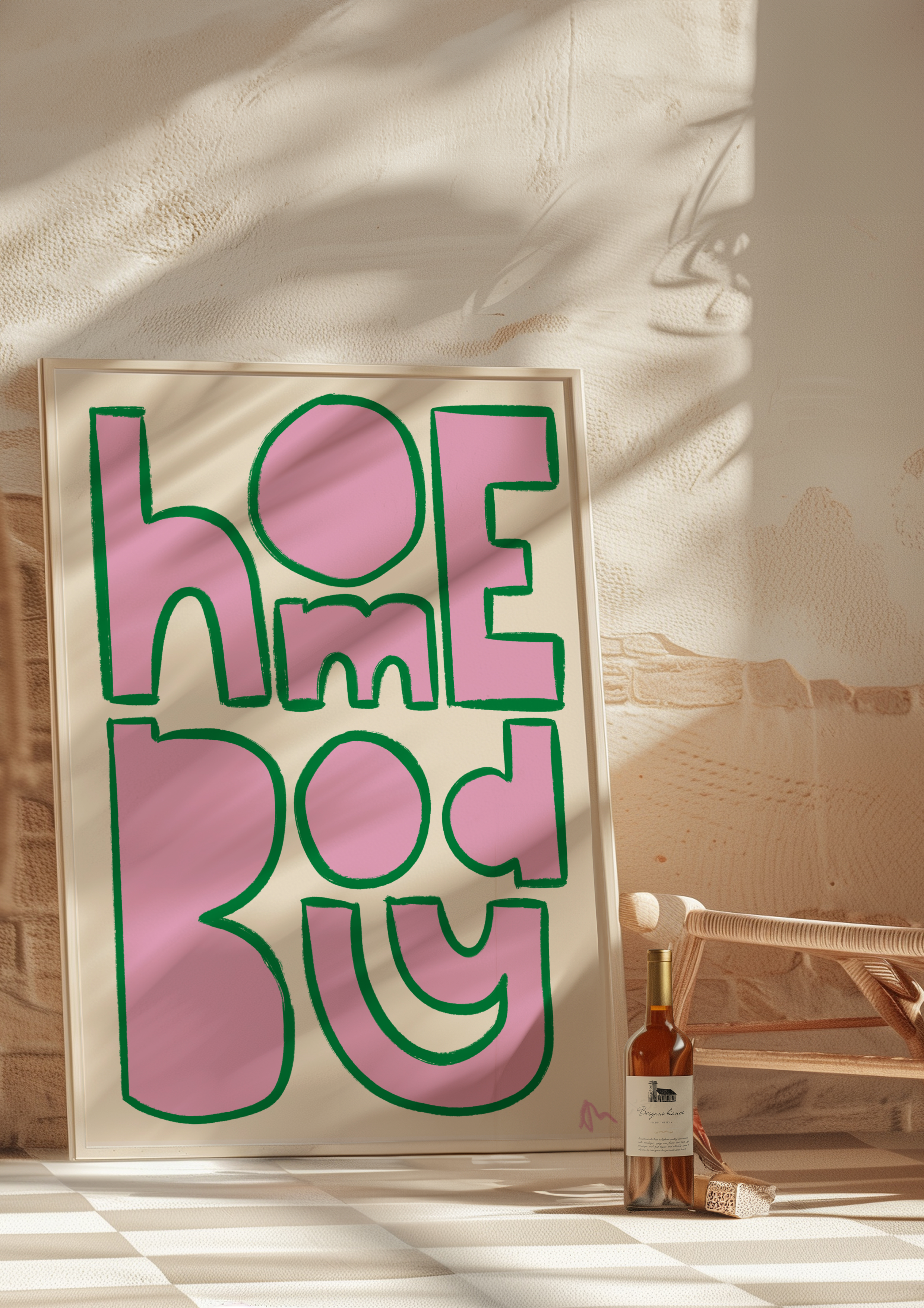 Peak Prints Homebody  Pink and Green Bright Bold Print Wall Art