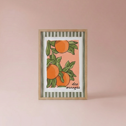 Cai and Jo 'Des Oranges' Wall Art Print