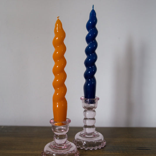 Maegen Spiral Soy Wax Candle in Tangerine or Navy