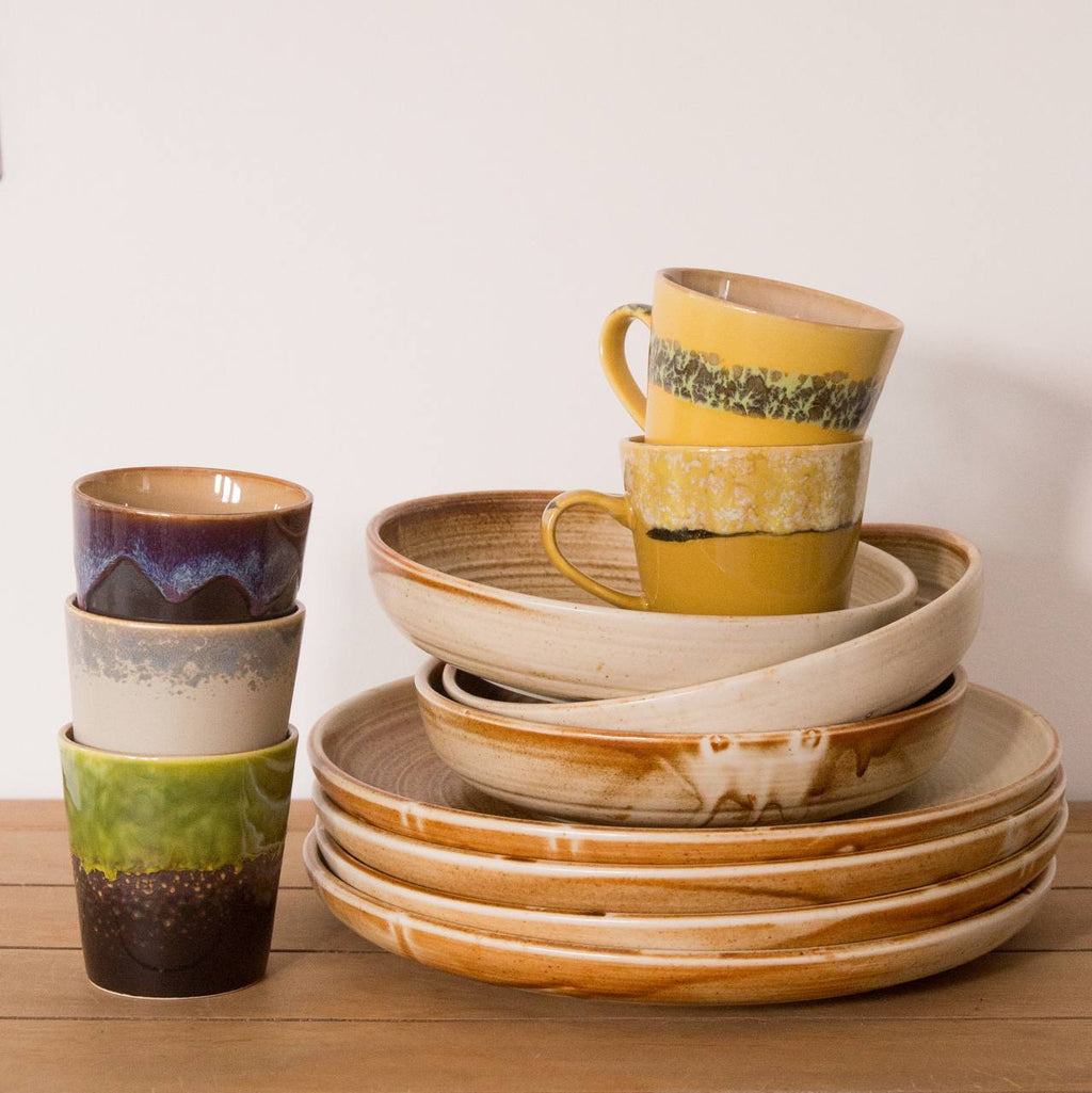 HKLIVING Chef Ceramics Deep Plate in Cream Brown