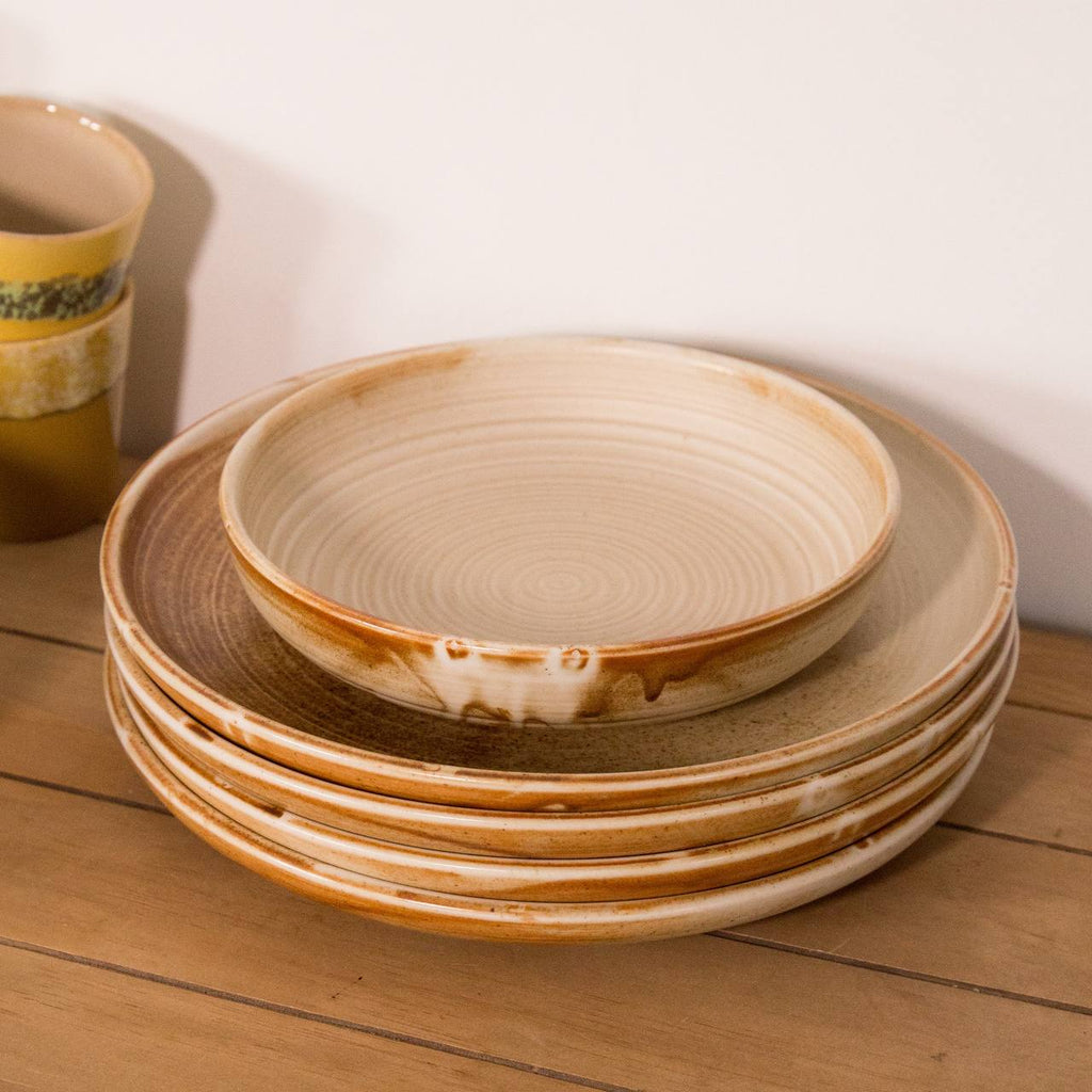 HKLIVING Chef Ceramics Deep Plate in Cream Brown