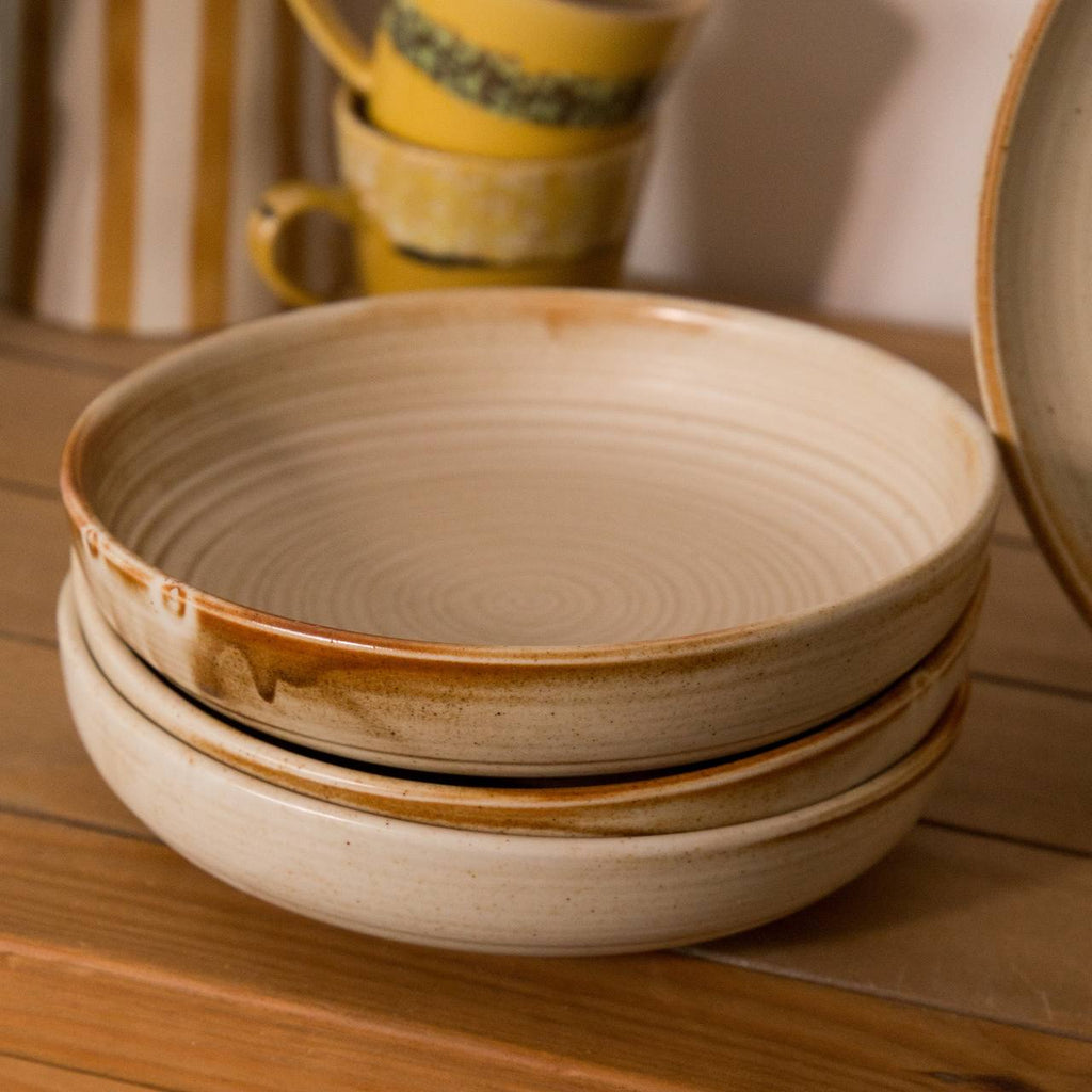 HKLIVING Chef Ceramics Deep Plate in Cream Brown