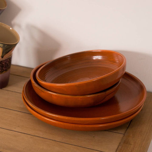 HKLIVING Chef Ceramic Dinner Plate in Burnt Orange