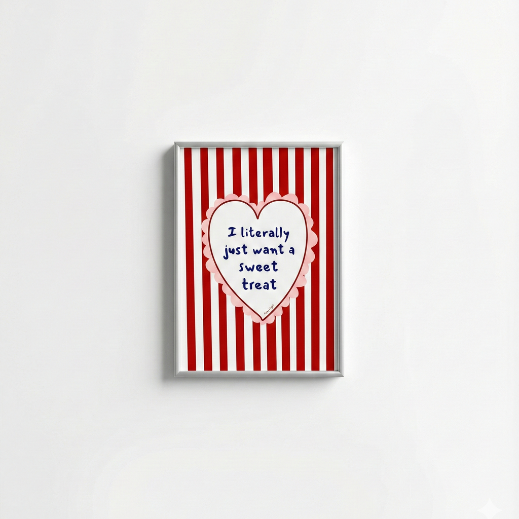 Poppy Illustrates 'I literally want a sweet treat' Art Print in A5