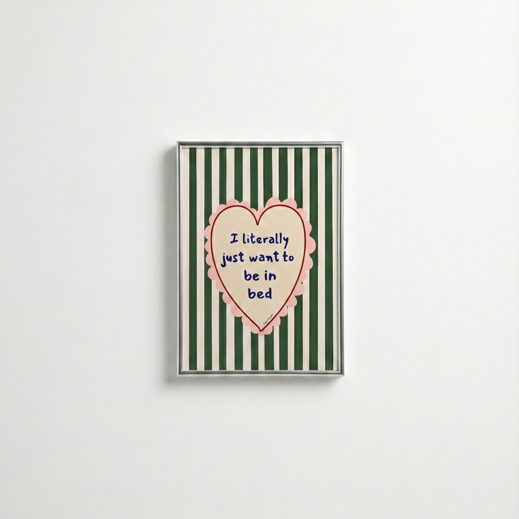 Poppy Illustrates 'I literally just want to be in bed' Art Print in A5
