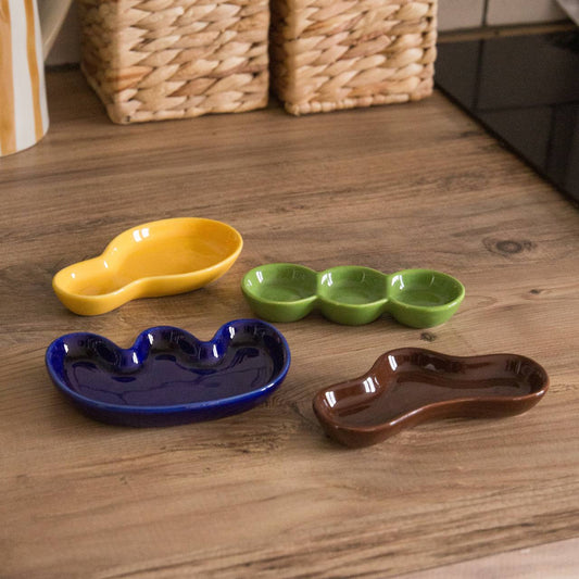 Homerly Irregular Ceramic Dipping Dish Plate in Various