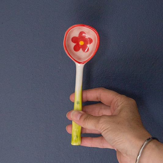 Homerly Ceramic Long Handle Soup Spoon