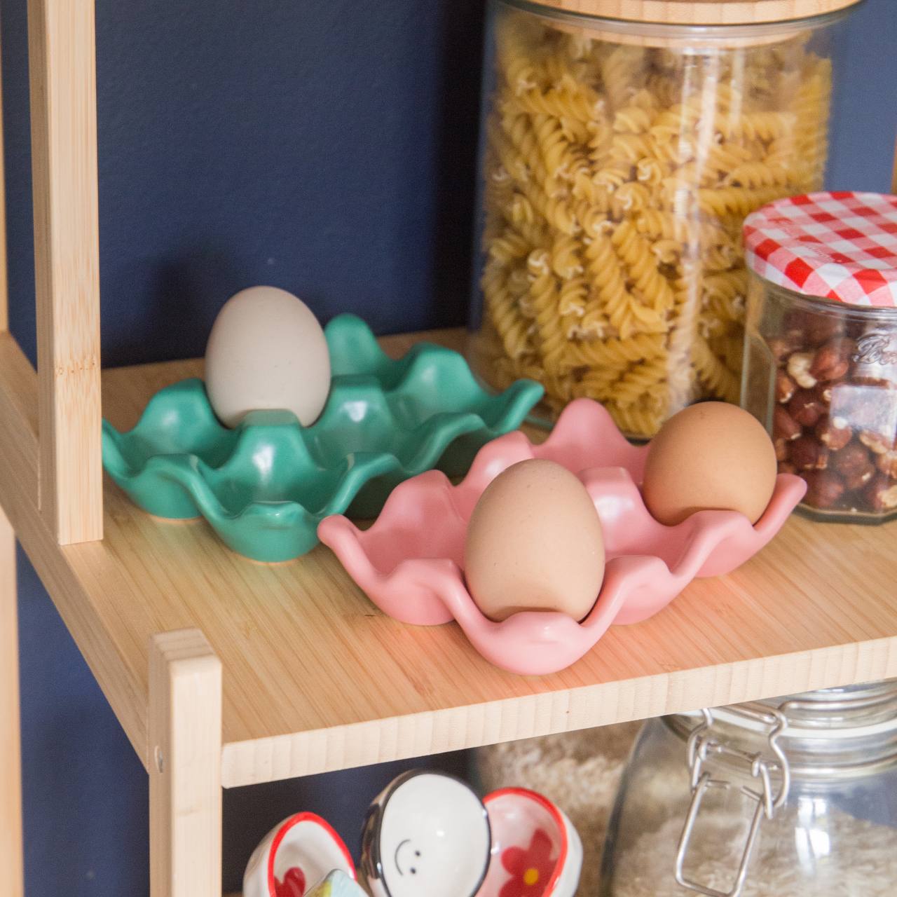Homerly Ceramic 6 Grid Egg Holder in Pink