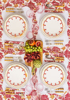 Casa Rosy Red Scalloped Dessert Plate (Set of 4)