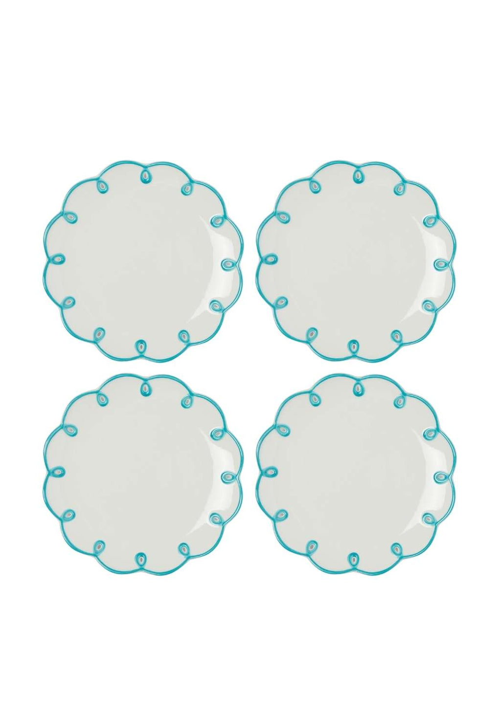 Casa Sky Blue Scalloped Side Plates (Set of 4)