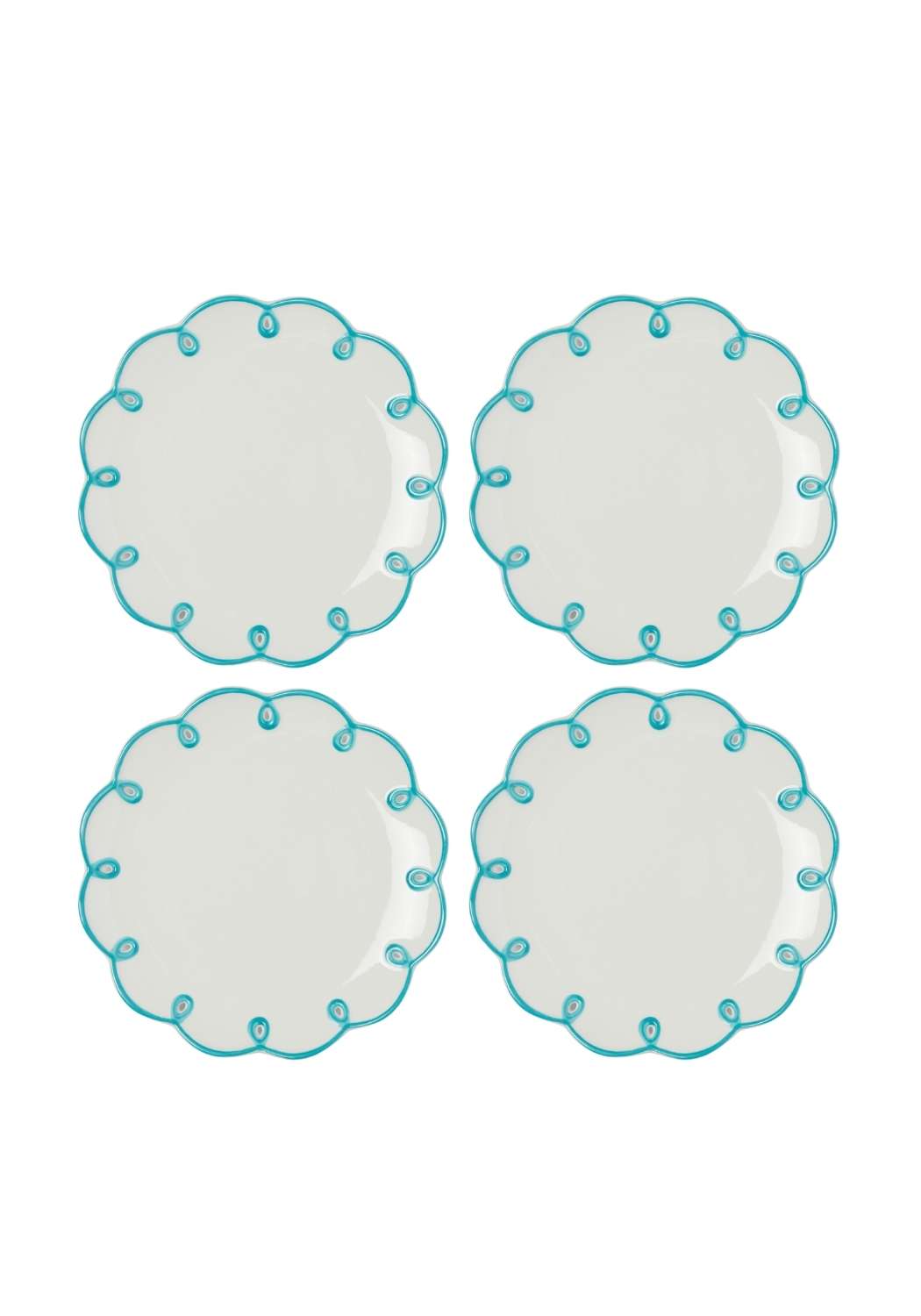 Casa Sky Blue Scalloped Side Plates (Set of 4)