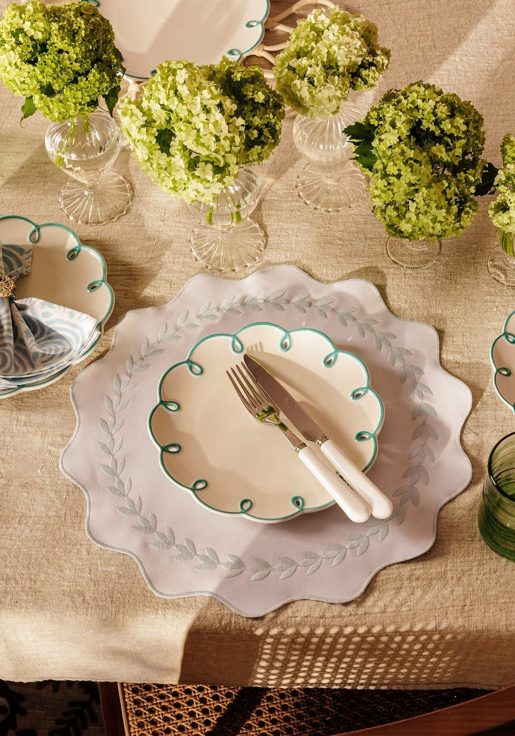 Casa Sky Blue Scalloped Side Plates (Set of 4)